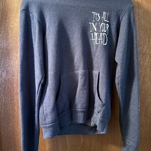 Dark Gray Hoodie with Embroidered Text